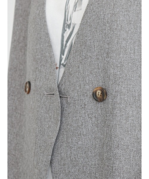 Samansa Mos2 blue（サマンサモスモスブルー）の「ツイードライクダブルボタンベスト【セットアップ可】（ベスト・レディース・ブラウン/グレー/チャコール・ﾌﾘ-）」の17枚目の写真