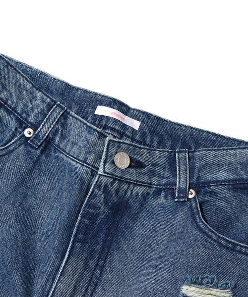 atmos pink（アトモスピンク）の「atmos pink 異素材 デニムカーゴパンツ / アトモスピンク イソザイ デニムカーゴパンツ（デニムパンツ・レディース・ブルー/ブラック・S/M）」の4枚目の写真