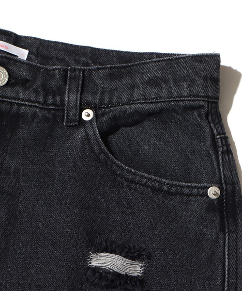 atmos pink（アトモスピンク）の「atmos pink 異素材 デニムカーゴパンツ / アトモスピンク イソザイ デニムカーゴパンツ（デニムパンツ・レディース・ブルー/ブラック・S/M）」の11枚目の写真