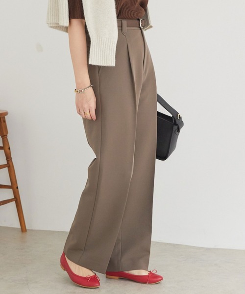 Doux archives（ドゥアルシーヴ）の「タックワイドスラックス（スラックス・レディース・モカ/イエロー/ブラック・SMALL/MEDIUM）」の2枚目の写真