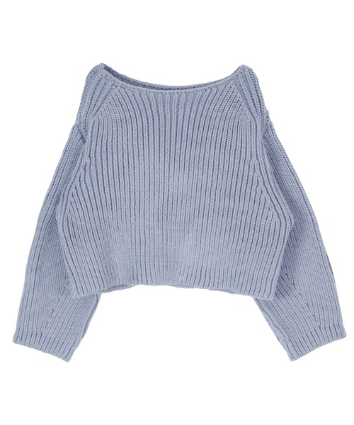 titivate（ティティベイト）の「片畦ボートネックカジュアルニット（ニット/セーター・レディース・ブルー/ピンク/ライトベージュ・FREE）」の10枚目の写真
