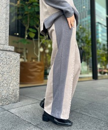 Chez toi | スエード×リブ切替パンツ(その他パンツ)