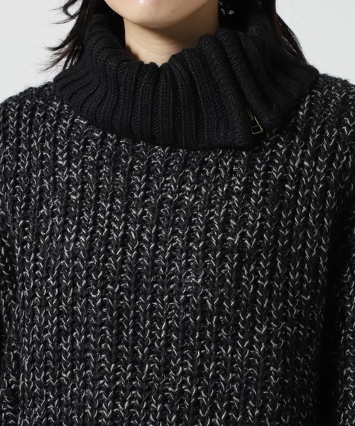 AVIREX（アヴィレックス）の「TURTLE MELANGE KNIT TOPS/ タートルメランジニットトップス（ニット/セーター・レディース・ブルー/ブラック/ホワイト系2・F）」の22枚目の写真