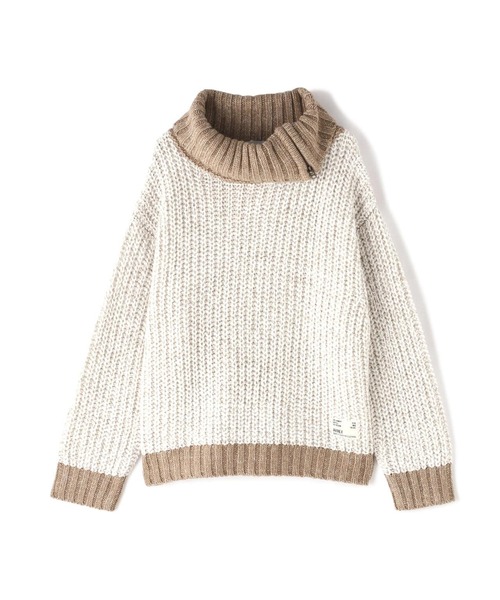 AVIREX（アヴィレックス）の「TURTLE MELANGE KNIT TOPS/ タートルメランジニットトップス（ニット/セーター・レディース・ブルー/ブラック/ホワイト系2・F）」の15枚目の写真