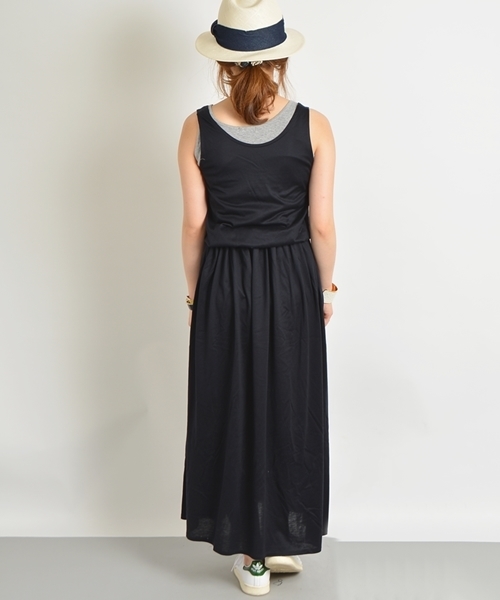 SHIPS for women(シップスフォーウィメン)の「ジャージーマキシワンピース◇(ワンピース・レディース・ブラック/ベージュ/ネイビー・ONE SIZE)」の8枚目の写真