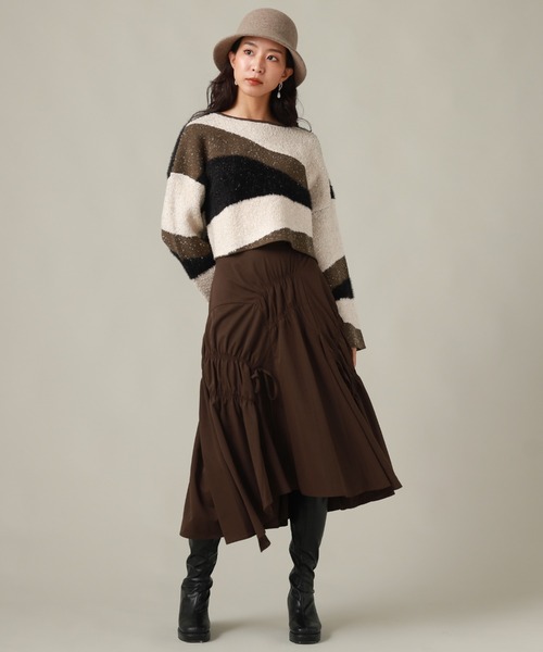 Cheek（チーク）の「ＭＩＸ柄デザインニット（ニット/セーター・レディース・ブラック/ブラウン/カーキ・MEDIUM）」の11枚目の写真
