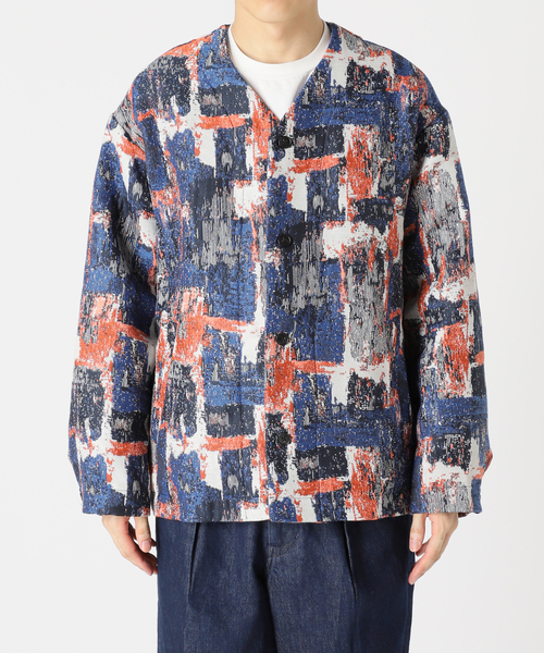 JOURNAL STANDARD relume（ジャーナルスタンダード　レリューム）の「ゴブラン風 カーディガンジャケット（ノーカラージャケット・メンズ・ブラック/ネイビー/ライトグリーン・MEDIUM/LARGE）」の21枚目の写真