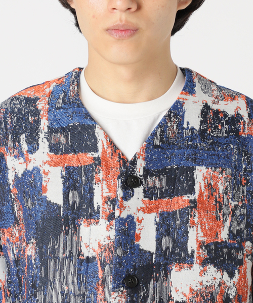 JOURNAL STANDARD relume（ジャーナルスタンダード　レリューム）の「ゴブラン風 カーディガンジャケット（ノーカラージャケット・メンズ・ブラック/ネイビー/ライトグリーン・MEDIUM/LARGE）」の17枚目の写真