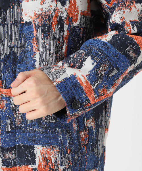 JOURNAL STANDARD relume（ジャーナルスタンダード　レリューム）の「ゴブラン風 カーディガンジャケット（ノーカラージャケット・メンズ・ブラック/ネイビー/ライトグリーン・MEDIUM/LARGE）」の15枚目の写真