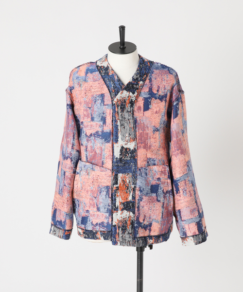 JOURNAL STANDARD relume（ジャーナルスタンダード　レリューム）の「ゴブラン風 カーディガンジャケット（ノーカラージャケット・メンズ・ブラック/ネイビー/ライトグリーン・MEDIUM/LARGE）」の8枚目の写真