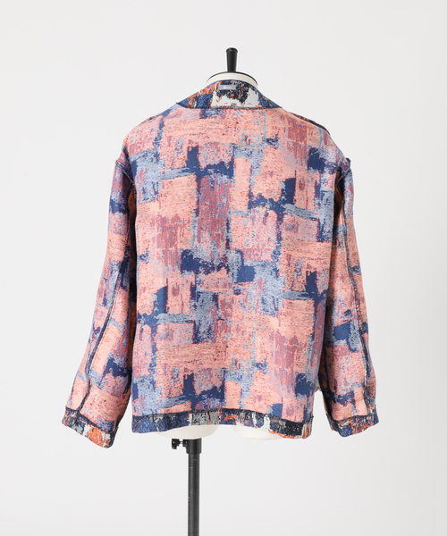 JOURNAL STANDARD relume（ジャーナルスタンダード　レリューム）の「ゴブラン風 カーディガンジャケット（ノーカラージャケット・メンズ・ブラック/ネイビー/ライトグリーン・MEDIUM/LARGE）」の7枚目の写真