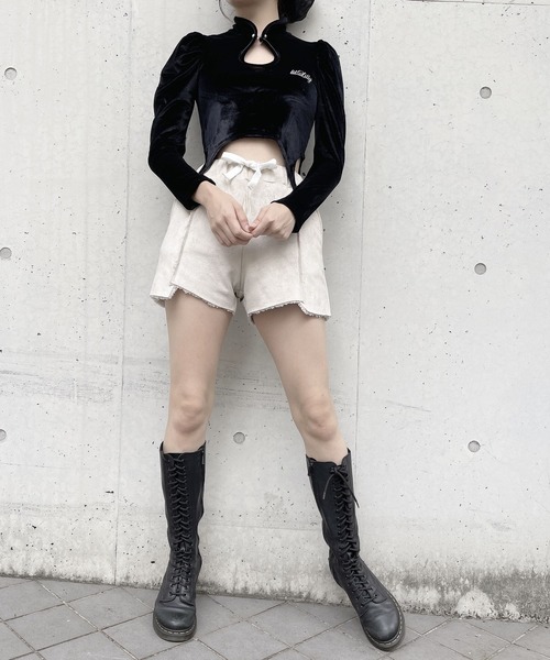 lilLilly（リルリリー）の「ムートンショートパンツ（その他パンツ・レディース・ブラック/ベージュ/ピンク・FREE）」の2枚目の写真