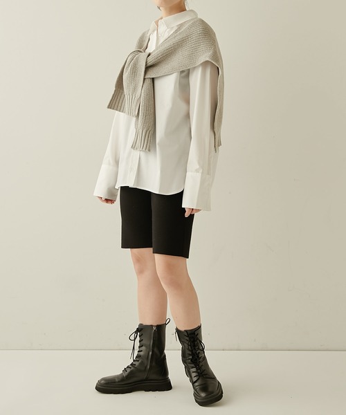 PAPILLONNER（パピヨネ）の「掛けカーデ/PAPILLONNER/パピヨネ（ストール/ショール・レディース・ライトグレー/ネイビー/グリーン・FREE）」の6枚目の写真