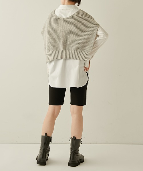 PAPILLONNER（パピヨネ）の「掛けカーデ/PAPILLONNER/パピヨネ（ストール/ショール・レディース・ライトグレー/ネイビー/グリーン・FREE）」の8枚目の写真