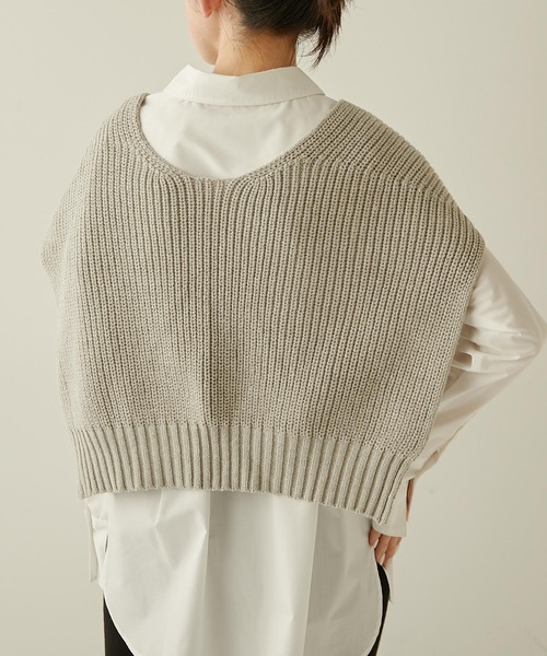 PAPILLONNER（パピヨネ）の「掛けカーデ/PAPILLONNER/パピヨネ（ストール/ショール・レディース・ライトグレー/ネイビー/グリーン・FREE）」の9枚目の写真