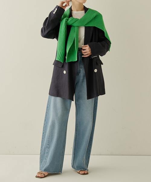 PAPILLONNER（パピヨネ）の「掛けカーデ/PAPILLONNER/パピヨネ（ストール/ショール・レディース・ライトグレー/ネイビー/グリーン・FREE）」の11枚目の写真