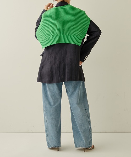 PAPILLONNER（パピヨネ）の「掛けカーデ/PAPILLONNER/パピヨネ（ストール/ショール・レディース・ライトグレー/ネイビー/グリーン・FREE）」の13枚目の写真