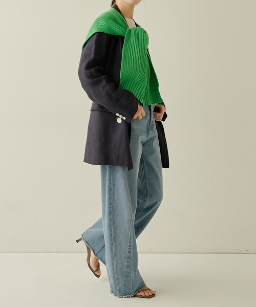 PAPILLONNER（パピヨネ）の「掛けカーデ/PAPILLONNER/パピヨネ（ストール/ショール・レディース・ライトグレー/ネイビー/グリーン・FREE）」の15枚目の写真