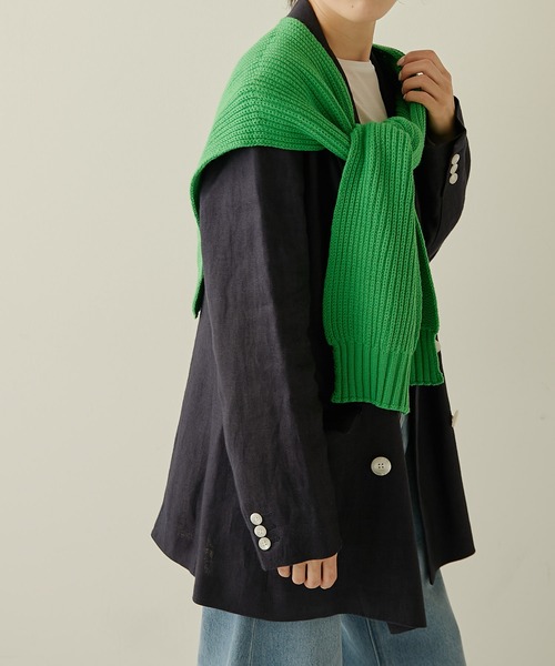 PAPILLONNER（パピヨネ）の「掛けカーデ/PAPILLONNER/パピヨネ（ストール/ショール・レディース・ライトグレー/ネイビー/グリーン・FREE）」の16枚目の写真