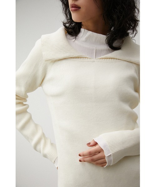 【セール】BIG COLLAR KNIT PULLOVER/ビッグカラーニットプルオーバー（ニット/セーター）｜AZUL BY MOUSSY