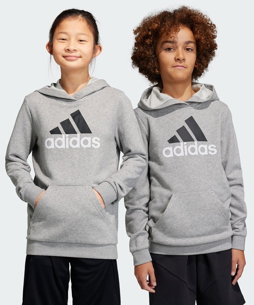 adidas（アディダス）の「エッセンシャルズ 2カラー ビッグロゴコットンパーカー / アディダス adidas（パーカー・キッズ・ピンク/ブラック/グレー/ブルー・160/130/140/150）」の3枚目の写真