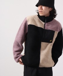 KANGOL  ハイネックパッチポケット付きボアZIPジャケット