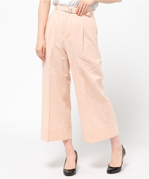 mystic(ミスティック)の「ベルト付きワイドPT(その他パンツ・レディース・オフホワイト/ネイビー/サックスブルー/ピンク・1/2)」の4枚目の写真