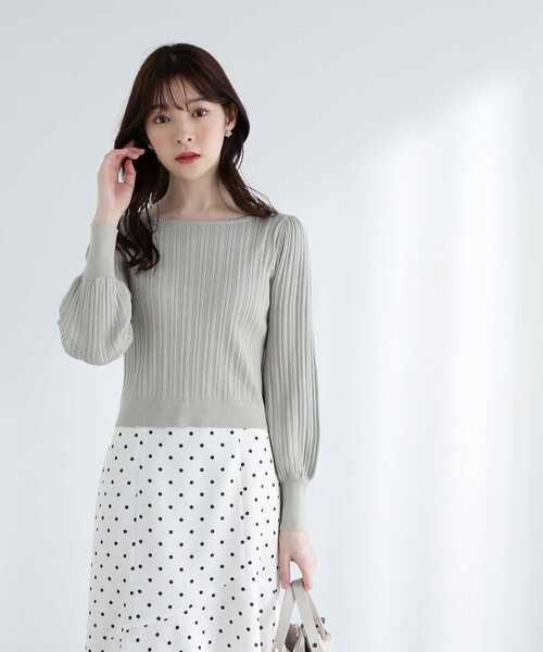 PROPORTION BODY DRESSING(プロポーションボディドレッシング)の「バックリボンショートニット / 1213170306(ニット/セーター・レディース・オフホワイト/イエロー/カーキ・MEDIUM/SMALL)」の2枚目の写真