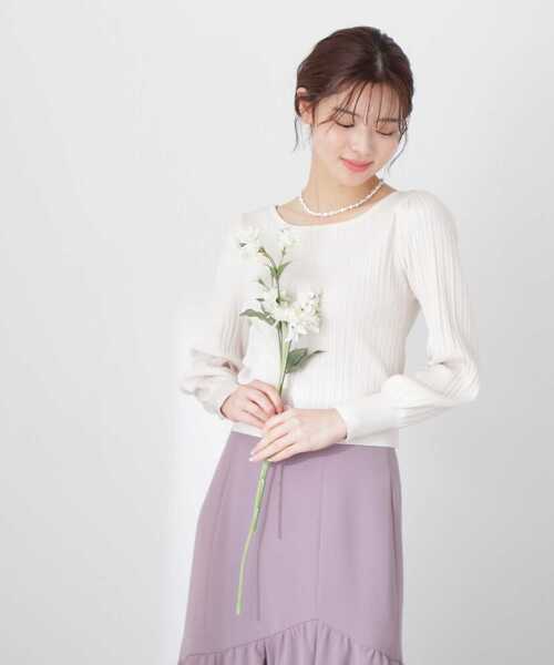 PROPORTION BODY DRESSING(プロポーションボディドレッシング)の「バックリボンショートニット / 1213170306(ニット/セーター・レディース・オフホワイト/イエロー/カーキ・MEDIUM/SMALL)」の16枚目の写真
