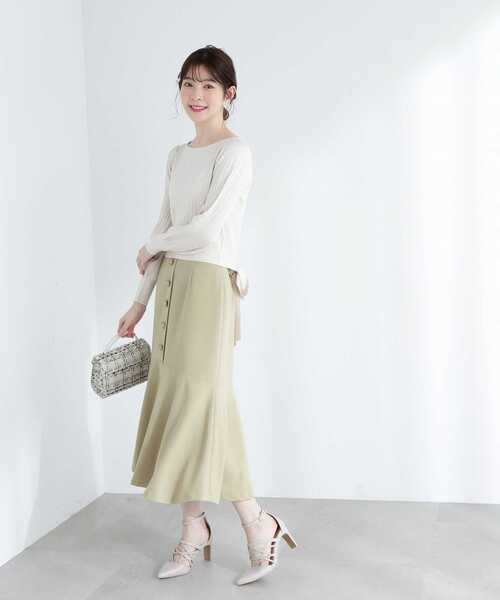 PROPORTION BODY DRESSING(プロポーションボディドレッシング)の「バックリボンショートニット / 1213170306(ニット/セーター・レディース・オフホワイト/イエロー/カーキ・MEDIUM/SMALL)」の7枚目の写真