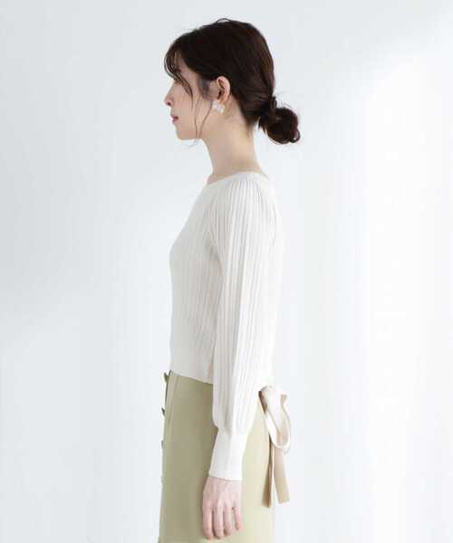PROPORTION BODY DRESSING(プロポーションボディドレッシング)の「バックリボンショートニット / 1213170306(ニット/セーター・レディース・オフホワイト/イエロー/カーキ・MEDIUM/SMALL)」の14枚目の写真