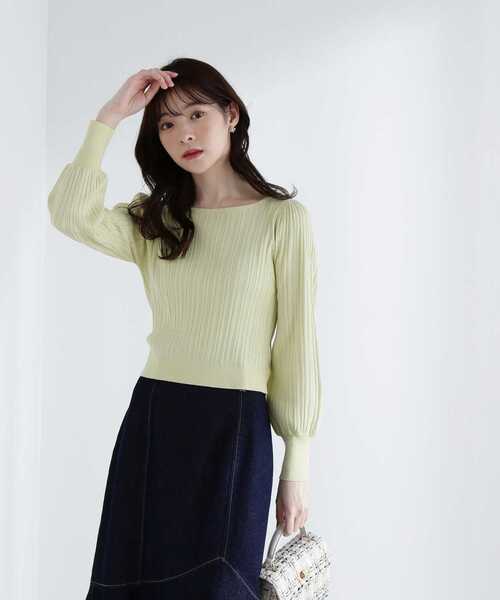 PROPORTION BODY DRESSING(プロポーションボディドレッシング)の「バックリボンショートニット / 1213170306(ニット/セーター・レディース・オフホワイト/イエロー/カーキ・MEDIUM/SMALL)」の20枚目の写真
