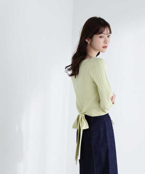 PROPORTION BODY DRESSING(プロポーションボディドレッシング)の「バックリボンショートニット / 1213170306(ニット/セーター・レディース・オフホワイト/イエロー/カーキ・MEDIUM/SMALL)」の10枚目の写真