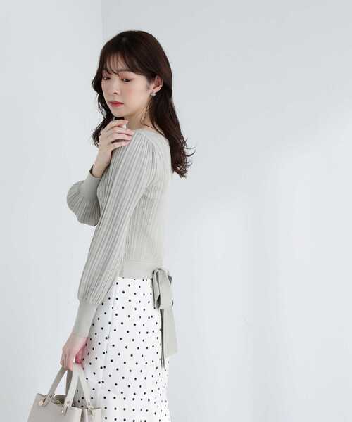 PROPORTION BODY DRESSING(プロポーションボディドレッシング)の「バックリボンショートニット / 1213170306(ニット/セーター・レディース・オフホワイト/イエロー/カーキ・MEDIUM/SMALL)」の6枚目の写真