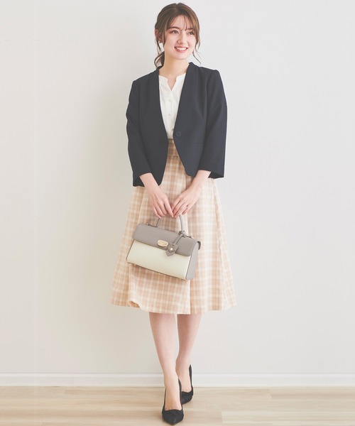 LAISSE PASSE（レッセパッセ）の「チェックフレアースカート（スカート・レディース・ベージュ/ブラック・SMALL/LARGE/MEDIUM/X-SMALL）」の4枚目の写真