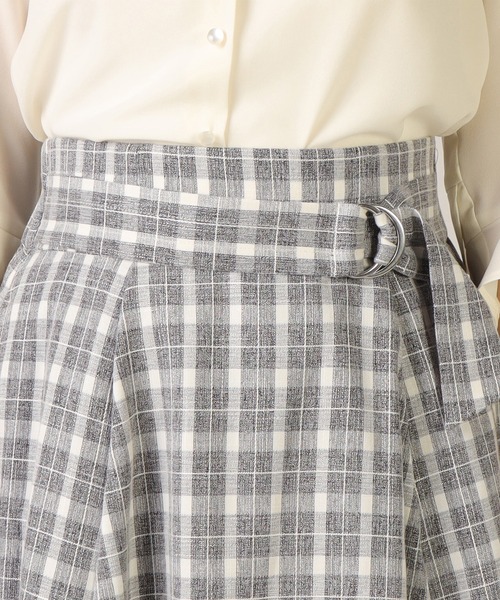 LAISSE PASSE（レッセパッセ）の「チェックフレアースカート（スカート・レディース・ベージュ/ブラック・SMALL/LARGE/MEDIUM/X-SMALL）」の9枚目の写真