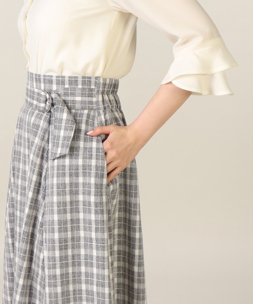 LAISSE PASSE（レッセパッセ）の「チェックフレアースカート（スカート・レディース・ベージュ/ブラック・SMALL/LARGE/MEDIUM/X-SMALL）」の11枚目の写真