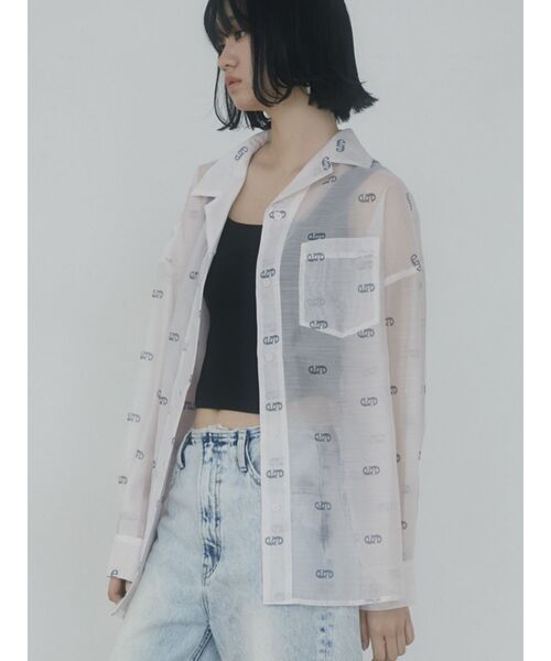 EMODA（エモダ）の「クロスeエアリーシャツ（シャツ/ブラウス・レディース・ホワイト/ブラック・FREE）」の7枚目の写真