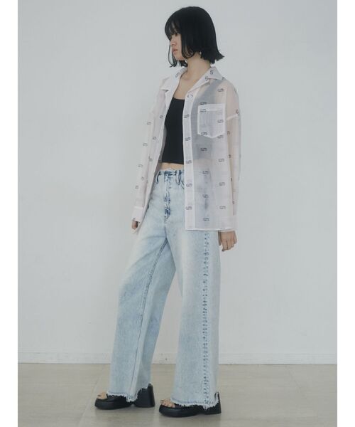 EMODA（エモダ）の「クロスeエアリーシャツ（シャツ/ブラウス・レディース・ホワイト/ブラック・FREE）」の9枚目の写真