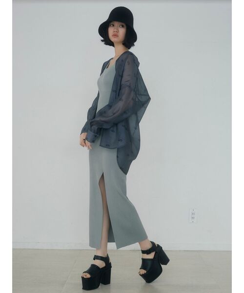 超美品！EMODA クロスエアリーシャツ グレー EMODA（エモダ）の「クロスeエアリーシャツ（シャツ/ブラウス