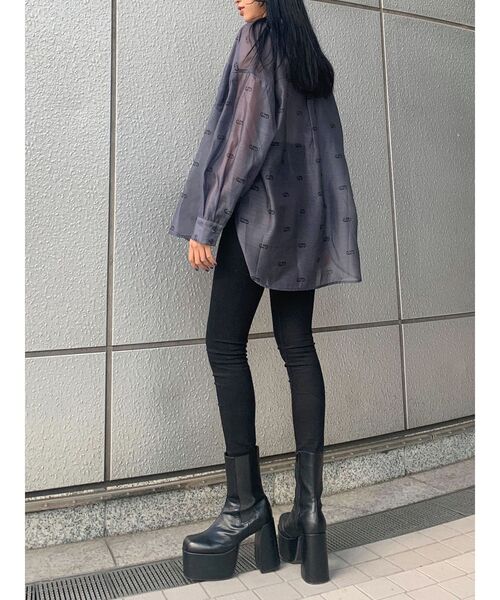 EMODA（エモダ）の「クロスeエアリーシャツ（シャツ/ブラウス・レディース・ホワイト/ブラック・FREE）」の21枚目の写真