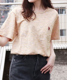 U.S POLO ASSN. ユーエスポロアッスン クルー ビッグサイズ ボーダー柄 半袖Ｔシャツ ポケット付