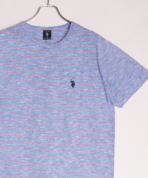 U.S. POLO ASSN.(ユーエスポロアッスン)の「U.S POLO ASSN. ユーエスポロアッスン クルー ビッグサイズ ボーダー柄 半袖Tシャツ ポケット付(Tシャツ/カットソー・メンズ・ブルー系その他/ブルー/イエロー・L/XL/M)」の18枚目の写真