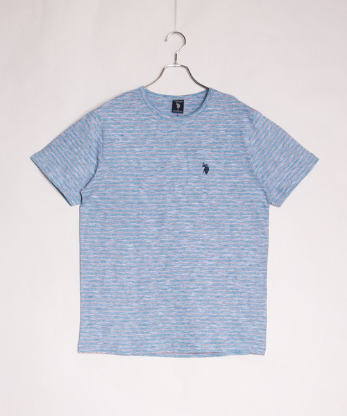 U.S. POLO ASSN.(ユーエスポロアッスン)の「U.S POLO ASSN. ユーエスポロアッスン クルー ビッグサイズ ボーダー柄 半袖Tシャツ ポケット付(Tシャツ/カットソー・メンズ・ブルー系その他/ブルー/イエロー・L/XL/M)」の20枚目の写真