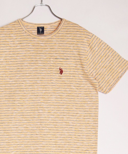 U.S. POLO ASSN.(ユーエスポロアッスン)の「U.S POLO ASSN. ユーエスポロアッスン クルー ビッグサイズ ボーダー柄 半袖Tシャツ ポケット付(Tシャツ/カットソー・メンズ・ブルー系その他/ブルー/イエロー・L/XL/M)」の14枚目の写真