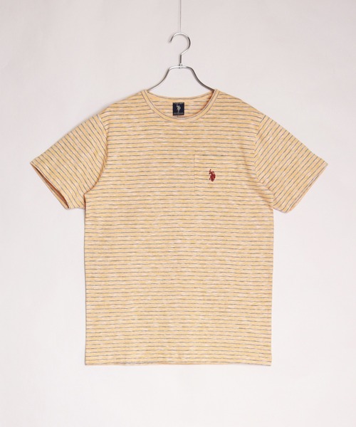 U.S. POLO ASSN.(ユーエスポロアッスン)の「U.S POLO ASSN. ユーエスポロアッスン クルー ビッグサイズ ボーダー柄 半袖Tシャツ ポケット付(Tシャツ/カットソー・メンズ・ブルー系その他/ブルー/イエロー・L/XL/M)」の12枚目の写真