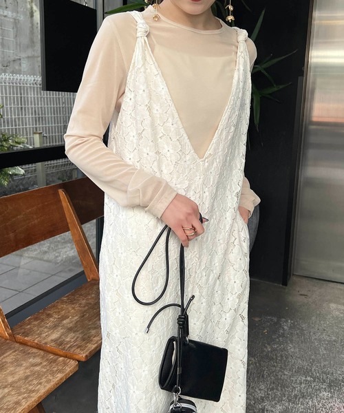 CAPRICIEUX LE'MAGE（カプリシューレマージュ）の「〈AgAwd/アガウド〉レースコンビネゾン（サロペット/オーバーオール・レディース・オフホワイト/ブラック・FREE）」の17枚目の写真