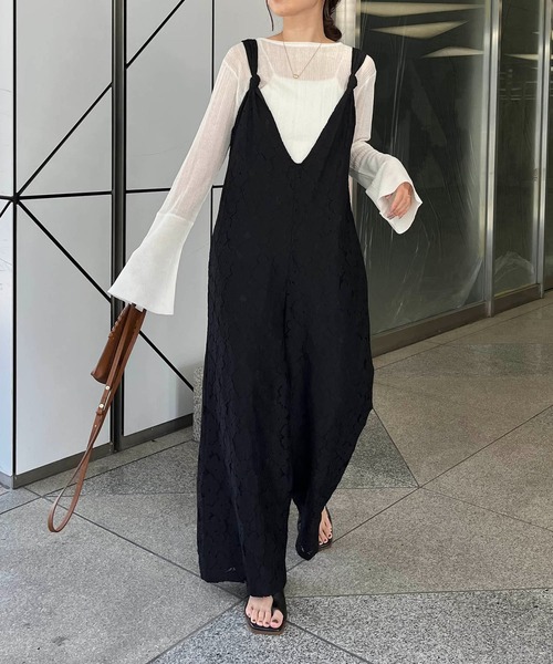 CAPRICIEUX LE'MAGE（カプリシューレマージュ）の「〈AgAwd/アガウド〉レースコンビネゾン（サロペット/オーバーオール・レディース・オフホワイト/ブラック・FREE）」の7枚目の写真