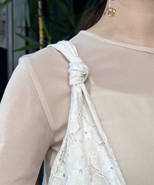 CAPRICIEUX LE'MAGE（カプリシューレマージュ）の「〈AgAwd/アガウド〉レースコンビネゾン（サロペット/オーバーオール・レディース・オフホワイト/ブラック・FREE）」の9枚目の写真