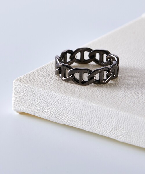 tk.TAKEO KIKUCHI（ティーケータケオキクチ）の「◆チェーンリング（リング・メンズ・シルバー/ゴールド/シルバー系/シルバー系2/ブラック系1/シルバー系1・13/17）」の2枚目の写真
